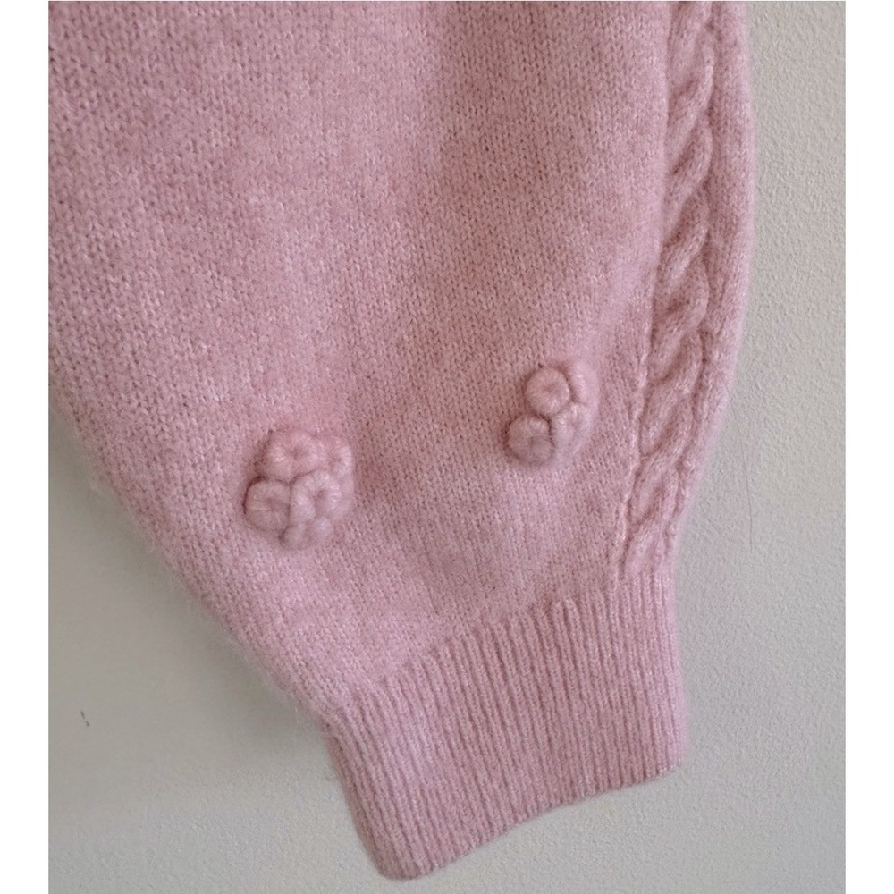 & Other Stories Paris Atelier Wool Embroidered Ruffle Knit Sweater SM Pink EUC - Picture 6 of 10